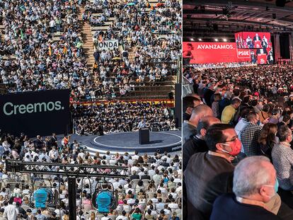 Cónclaves del PP y el PSOE celebrados en octubre en Valencia.