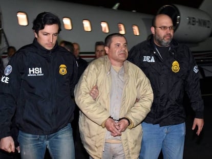 Joaquín El Chapo Guzmán a su llegada a Nueva York. AP