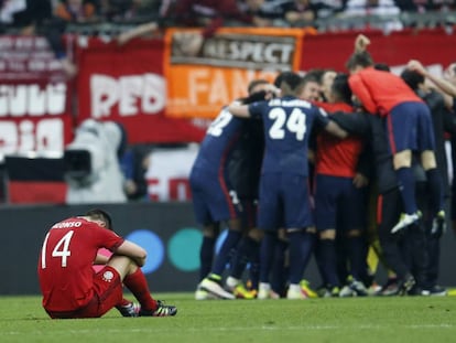 Los jugadores del Atl&eacute;tico celebra el pase a la final.