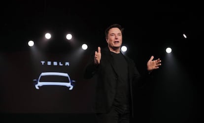 El presidente ejecutivo de Tesla, Elon Musk, durante la presentación del Model Y el pasado marzo.