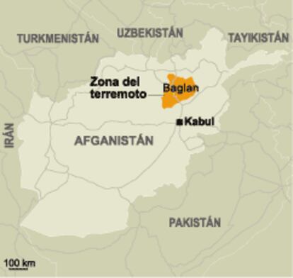 Zona afectada por el terremoto, en Afganistán.