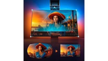 Luz de fundo da TV em fundo branco