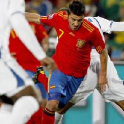 David Villa en el partido contra Honduras.