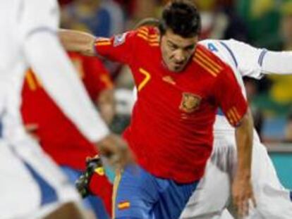 David Villa en el partido contra Honduras.