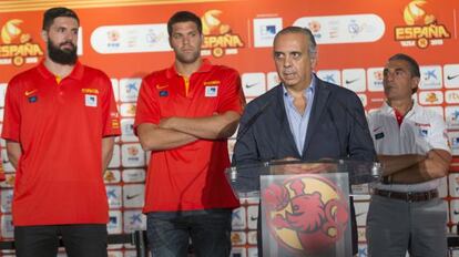 Jos&eacute; Luis S&aacute;ez durante la presentaci&oacute;n del Eurobasket 2015.