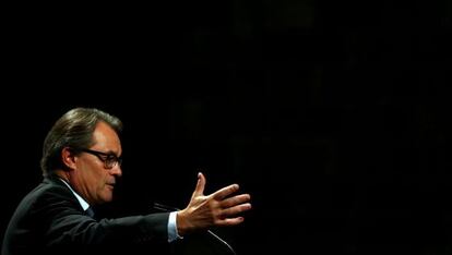 El presidente de la Generalitat, Artur Mas, en un acto con empresarios en Barcelona.