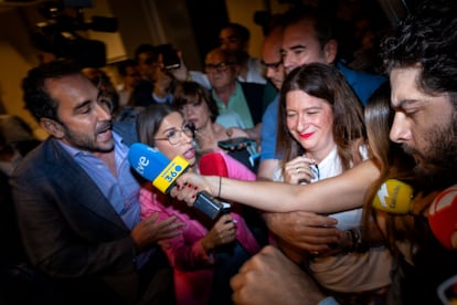 Leire Díez junto a Víctor de Aldama en el hotel Novotel de Madrid