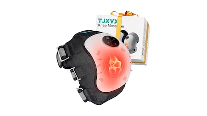 Masajeador de rodilla sobre fondo blanco.