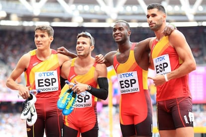 El 4x400m español en los Mundiales de 2017. 