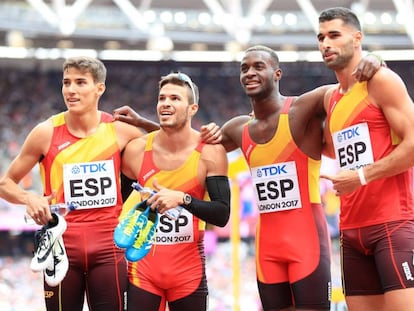 El 4x400m español en los Mundiales de 2017. 