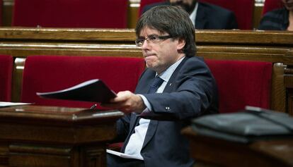Carles Puigdemont aquest dijous al Parlament.
