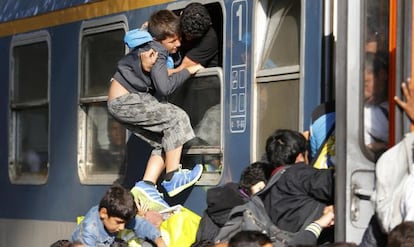 Refugiats a l'estació Keleti a Budapest, el 3 de setembre del 2015.