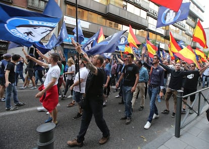 Far right demonstrators in Madrid on Saturday.