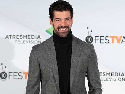 Miguel Angel Muñoz, durante la presentación de la serie en el FesTVal de Vitoria-Gasteiz.