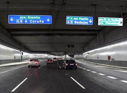 Túnel de la M-30 entre el Nudo Sur y el estadio Vicente Calderón.