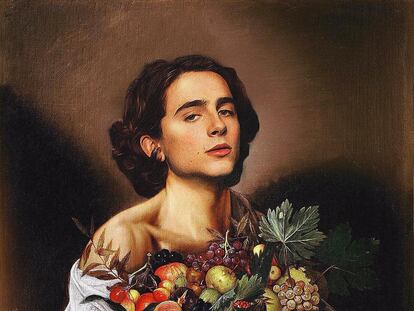 Aquí la reinterpretación de 'Niño con una cesta de frutas' de Caravaggio, pero con el hombre del momento.