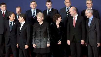 La foto de familia de la reuni&oacute;n de l&iacute;deres de la Uni&oacute;n Europea, en Bruselas, B&eacute;lgica. 