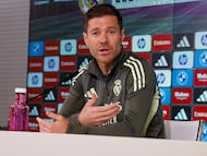 Xabi Alonso, este viernes, en la rueda de prensa en Valdebebas.