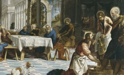 <i>El lavatorio</i>, obra del pintor veneciano Tintoretto (1519-1594), que será uno de los pintores en las exposiciones previstas en el Museo del Prado en 2007.