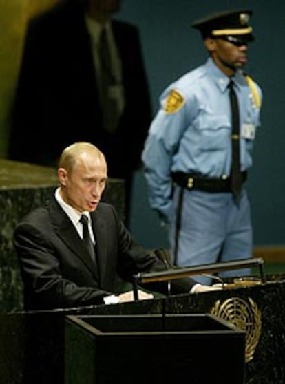 Putin, en su intervención ayer en la Asamblea General de la ONU.

/ REUTERS