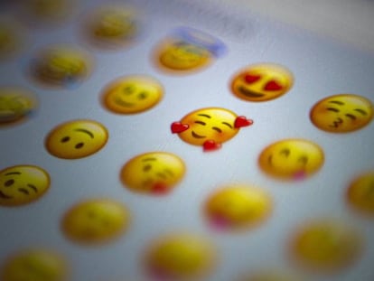 Emoticonos en un dispositivo móvil.