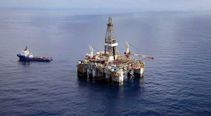 Plataforma petrolera Casablanca, ubicada frente a la costa de Tarragona.