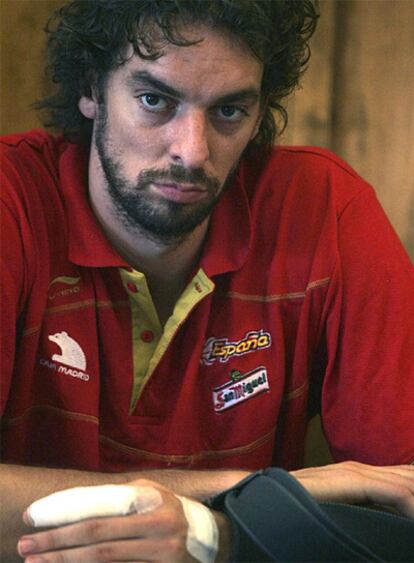 Pau Gasol, en la rueda de prensa de ayer.