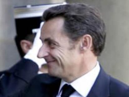 José Luis Rodríguez Zapatero y Nicolás Sarkozy durante su reunión en el Elíseo.