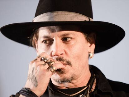 Johnny Depp, en el festival de Glastonbury.