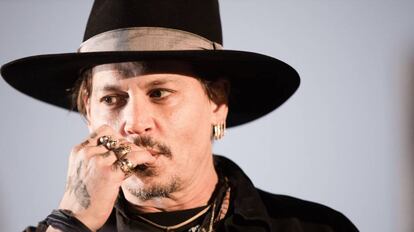 Johnny Depp, en el festival de Glastonbury.