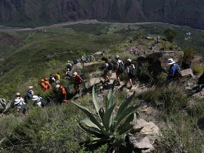 Los expedicionarios en la Mesa de los Santos, en el Ca&ntilde;&oacute;n de Chicamocha.