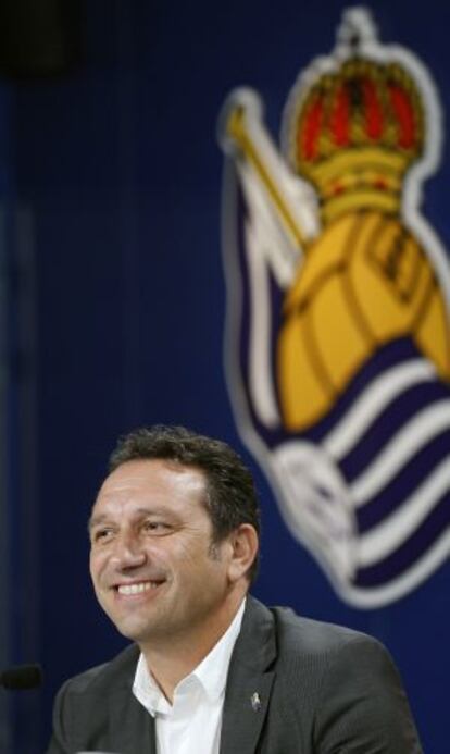 Eusebio Sacristán, durante su presentación como entrenador de la Real.