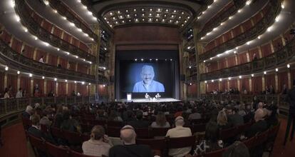 WikiLeaks’ Julian Assange addresses an audience.