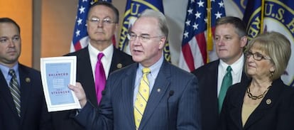 Tom Price, presidente del comit&eacute; de Presupuestos de la C&aacute;mara de Representantes, presenta la propuesta republicana de cuentas para 2015.