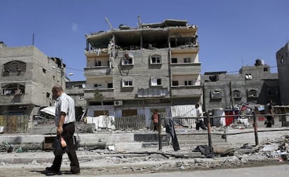 Un palestino, en el campo de refugiados de Jabaliya (Gaza).