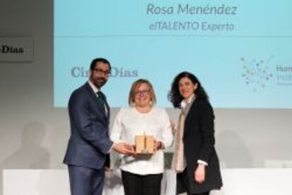 José Luis Gómez Mosquera, director gerente de CincoDías; Rosa Menéndez, investigadora del CSIC,y MaríaJosé Martín, del consejo asesor de Human Age Institute.