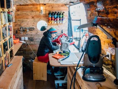 Taller de reparaciones de la marca Patagonia en Innsbruck.