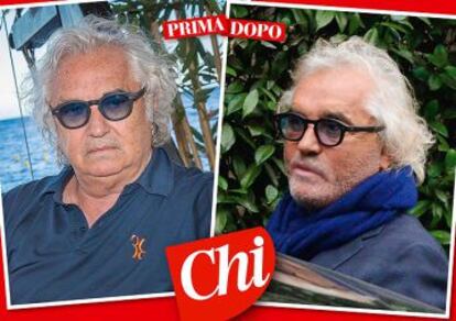 El antes y el después de Briatore de la revista italiana 'Chi'.