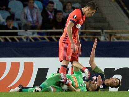 Moreno durante un momento del partido.