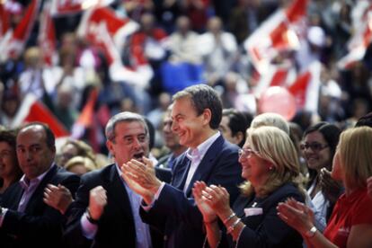 Zapatero hoy en un mitin electoral en la Laguna