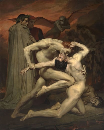 Dante y Virgilio en el infierno, del pintor William-Adolphe Bouguereau.