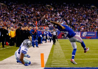 La icónica atrapada de Odell Beckham Jr., el 23 de noviembre de 2014, durante un Giants-Cowboys.