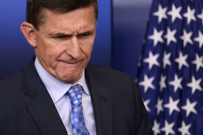 El consejero de Seguridad Nacional, Michael Flynn, el 1 de febrero en la Casa Blanca.