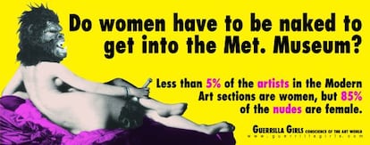 P&oacute;ster de 1989 de las Guerrilla Girls.