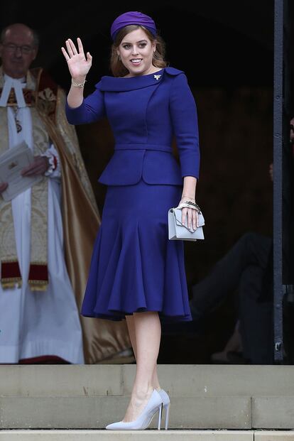 Beatriz de York, hermana de la novia y dama de honor, eligió un vestido de Ralph & Russo.