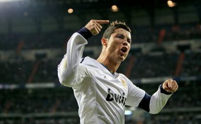 Cristiano celebra su gol, el segundo del Madrid.