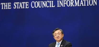 El viceministro chino de Asuntos Exteriores Liu Zhenmin, durante una conferencia de prensa.