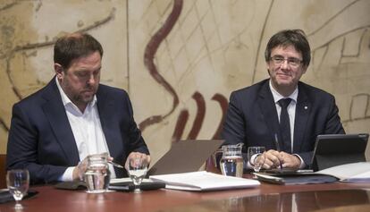 El vicepresidente Oriol Junqueras y el presidente Carles Puigdemont.