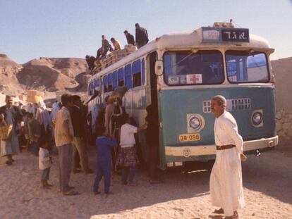 Prisioneros palestinos en Abu Zenima (península del Sinaí), en octubre de 1971.