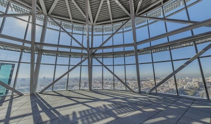 La última planta del edificio es la "corona". Con vistas a todo Madrid, será utilizada para eventos de comunicación y marketing.